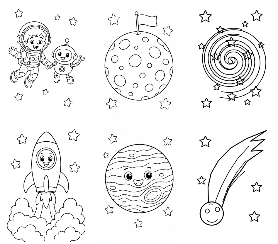 Preview of the free Leo and Luna coloring book